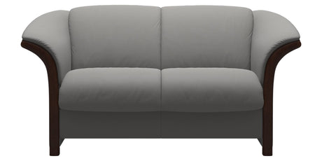 Paloma Leather Silver Grey and Brown Arm Trim | Stressless Manhattan Loveseat | Valley Ridge Furniture