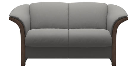 Paloma Leather Silver Grey and Walnut Arm Trim | Stressless Manhattan Loveseat | Valley Ridge Furniture