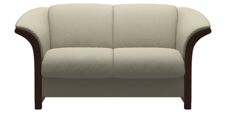 Paloma Leather Light Grey and Brown Arm Trim | Stressless Manhattan Loveseat | Valley Ridge Furniture