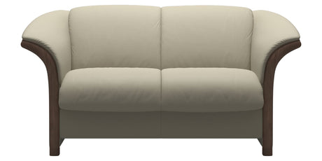 Paloma Leather Light Grey and Walnut Arm Trim | Stressless Manhattan Loveseat | Valley Ridge Furniture