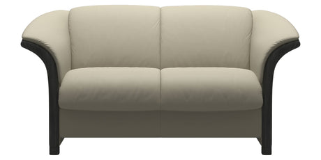 Paloma Leather Light Grey and Grey Arm Trim | Stressless Manhattan Loveseat | Valley Ridge Furniture