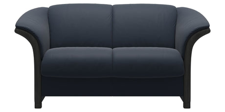 Paloma Leather Oxford Blue and Grey Arm Trim | Stressless Manhattan Loveseat | Valley Ridge Furniture