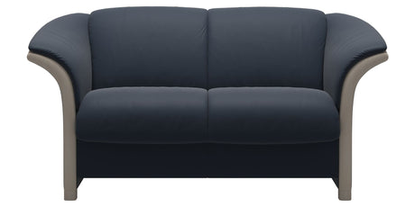 Paloma Leather Oxford Blue and Whitewash Arm Trim | Stressless Manhattan Loveseat | Valley Ridge Furniture