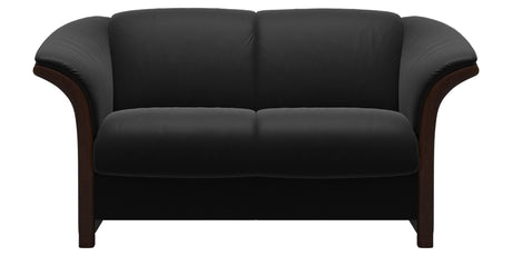 Paloma Leather Black and Brown Arm Trim | Stressless Manhattan Loveseat | Valley Ridge Furniture