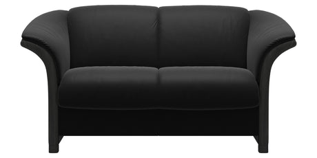 Paloma Leather Black and Grey Arm Trim | Stressless Manhattan Loveseat | Valley Ridge Furniture