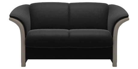 Paloma Leather Black and Whitewash Arm Trim | Stressless Manhattan Loveseat | Valley Ridge Furniture