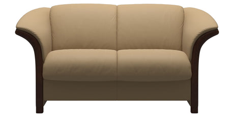Paloma Leather Sand and Brown Arm Trim | Stressless Manhattan Loveseat | Valley Ridge Furniture