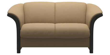 Paloma Leather Sand and Grey Arm Trim | Stressless Manhattan Loveseat | Valley Ridge Furniture