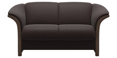 Paloma Leather Chocolate and Walnut Arm Trim | Stressless Manhattan Loveseat | Valley Ridge Furniture