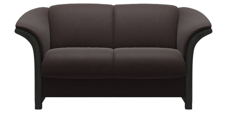 Paloma Leather Chocolate and Grey Arm Trim | Stressless Manhattan Loveseat | Valley Ridge Furniture