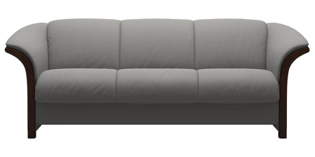 Paloma Leather Silver Grey and Brown Arm Trim | Stressless Manhattan Sofa | Valley Ridge Furniture