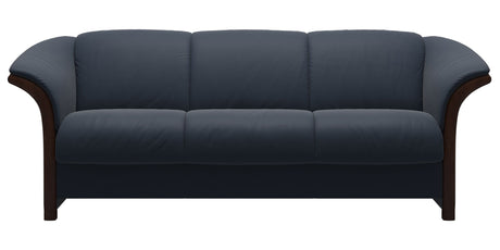 Paloma Leather Oxford Blue and Brown Arm Trim | Stressless Manhattan Sofa | Valley Ridge Furniture