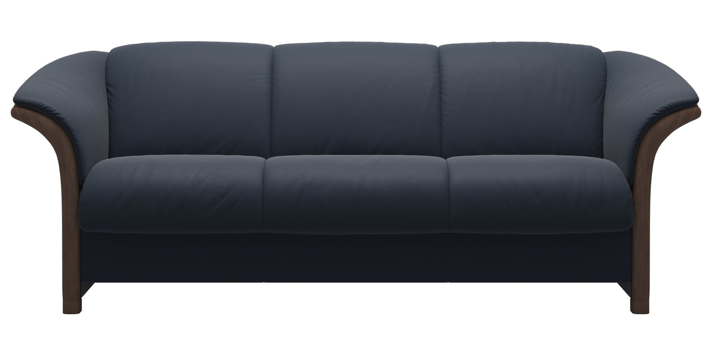 Paloma Leather Oxford Blue and Walnut Arm Trim | Stressless Manhattan Sofa | Valley Ridge Furniture
