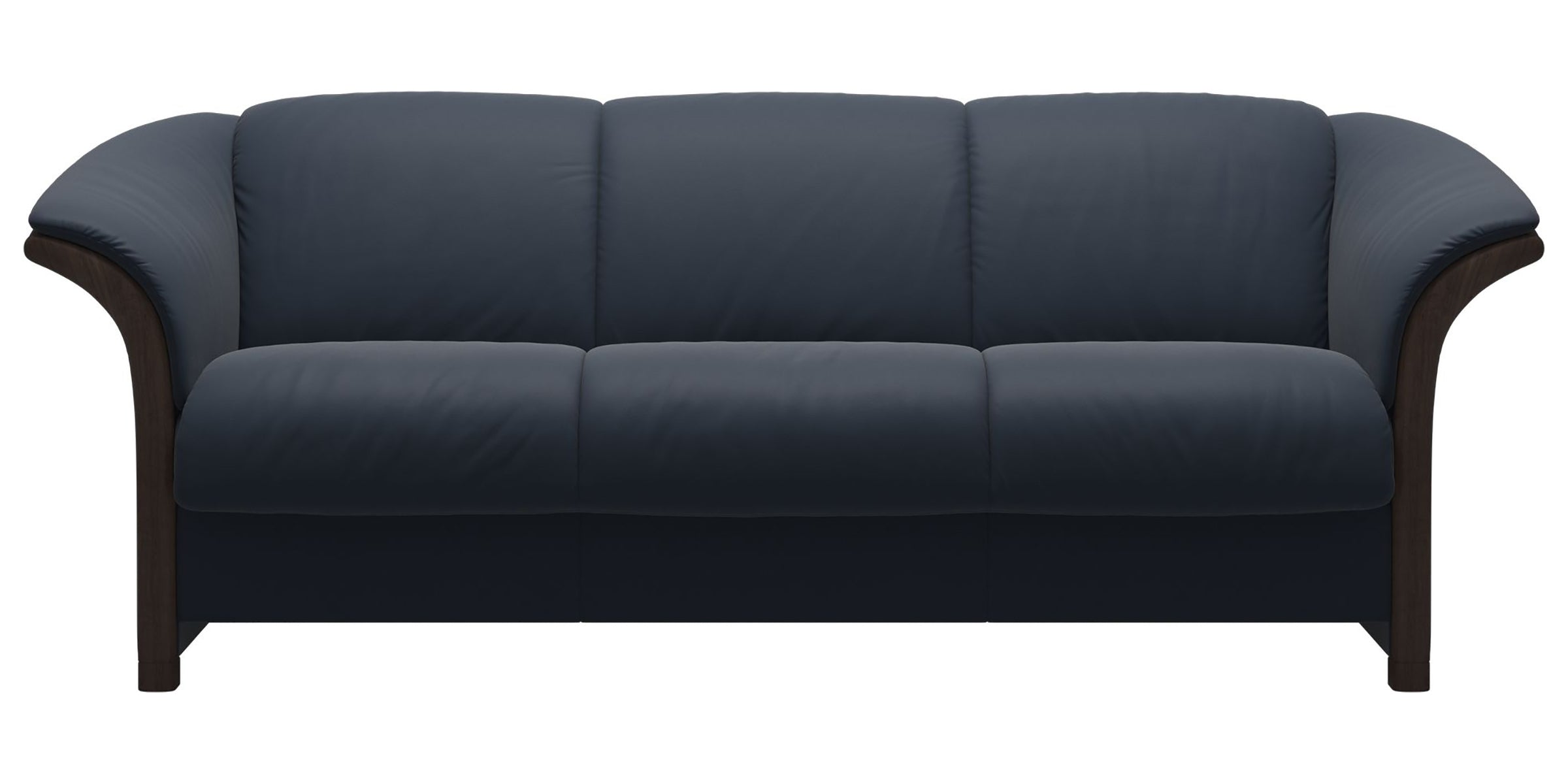 Paloma Leather Oxford Blue and Wenge Arm Trim | Stressless Manhattan Sofa | Valley Ridge Furniture