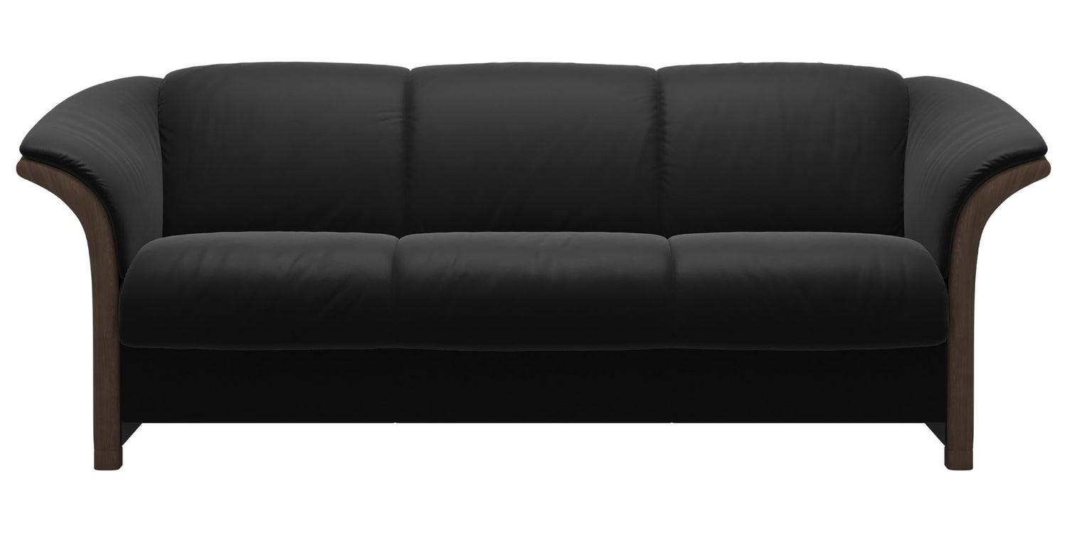 Paloma Leather Black & Walnut Arm Trim | Stressless Manhattan Sofa | Valley Ridge Furniture