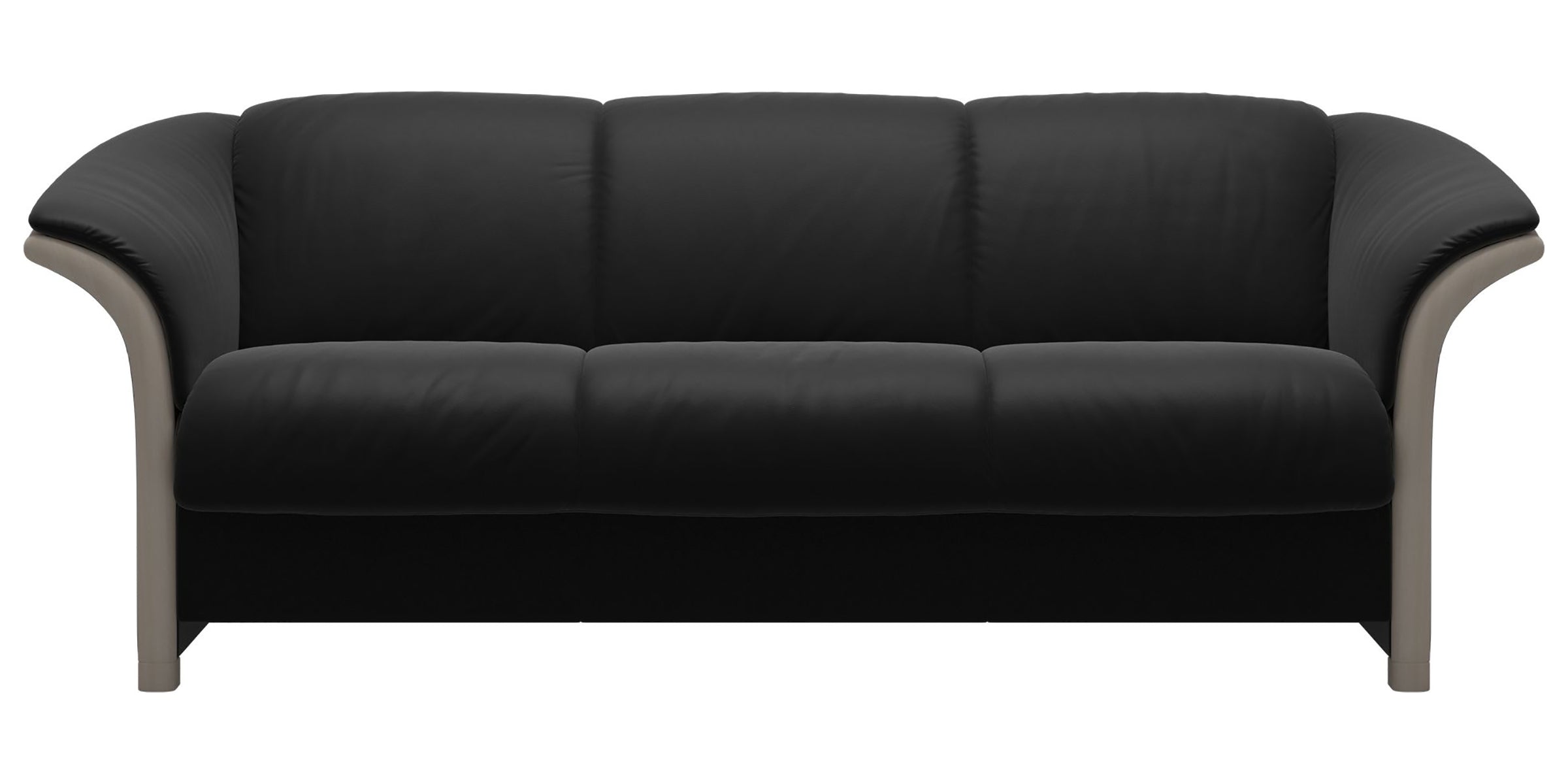 Paloma Leather Black and Whitewash Arm Trim | Stressless Manhattan Sofa | Valley Ridge Furniture