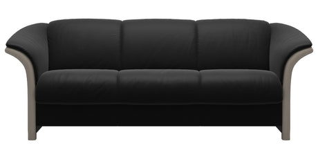 Paloma Leather Black and Whitewash Arm Trim | Stressless Manhattan Sofa | Valley Ridge Furniture