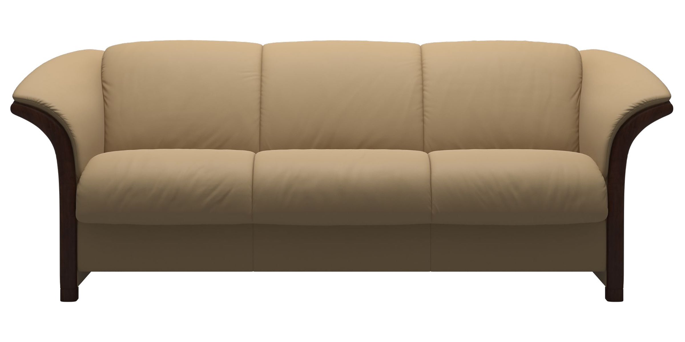 Paloma Leather Sand and Brown Arm Trim | Stressless Manhattan Sofa | Valley Ridge Furniture