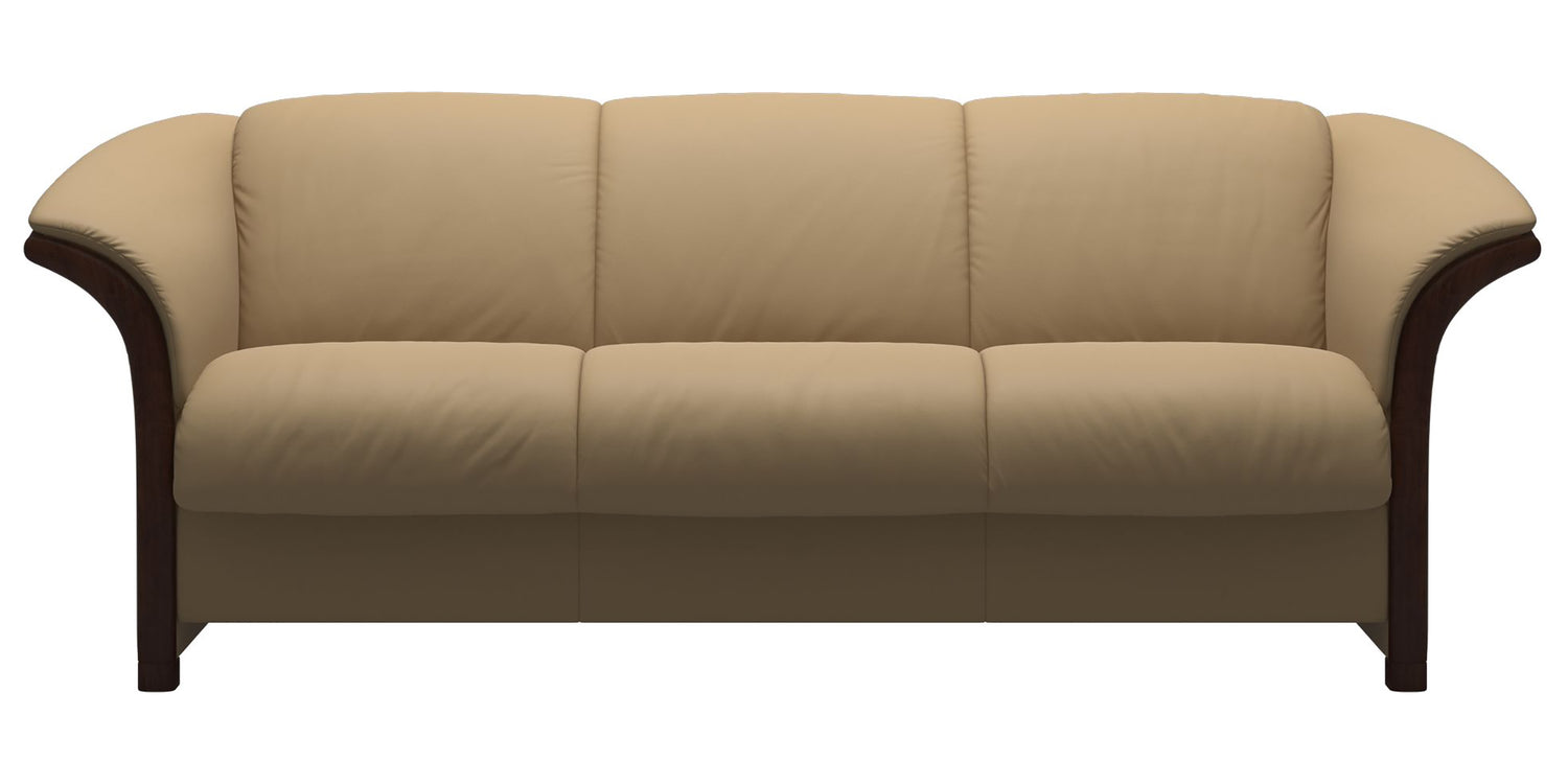 Paloma Leather Sand & Brown Arm Trim | Stressless Manhattan Sofa | Valley Ridge Furniture