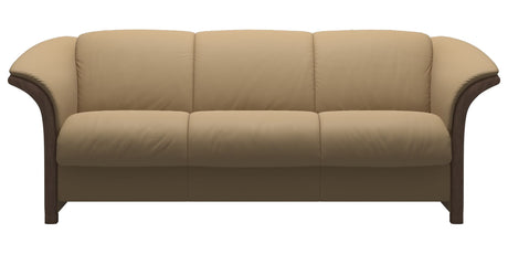 Paloma Leather Sand and Walnut Arm Trim | Stressless Manhattan Sofa | Valley Ridge Furniture