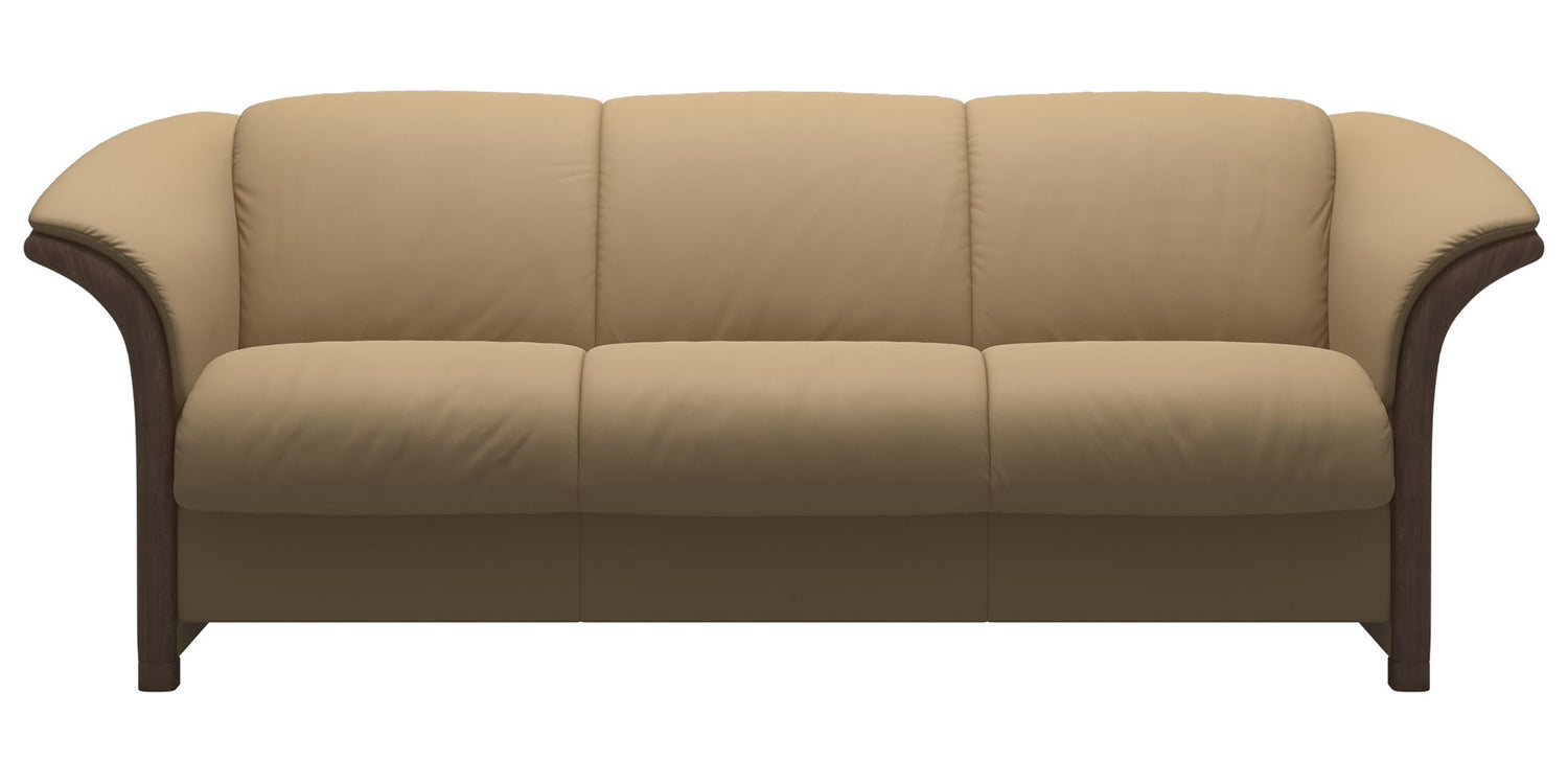 Paloma Leather Sand & Walnut Arm Trim | Stressless Manhattan Sofa | Valley Ridge Furniture