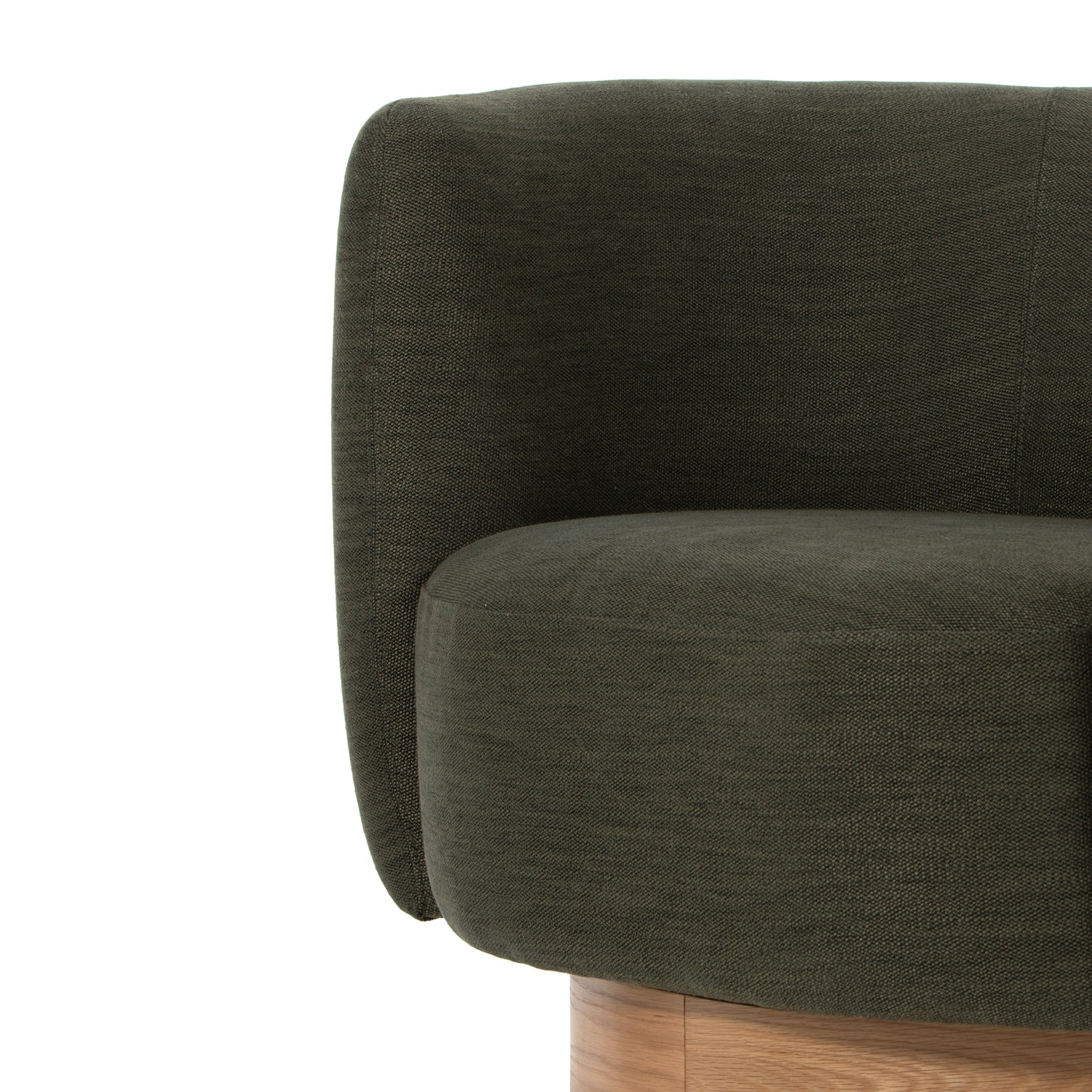 Atlantis Moss Fabric with Natural Oak Veneer | Calista Swivel Chair | Valley Ridge Furniture