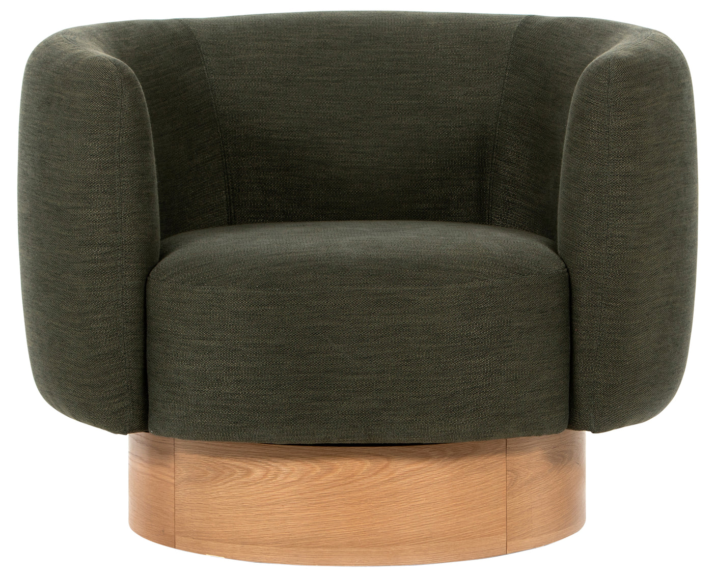 Atlantis Moss Fabric with Natural Oak Veneer | Calista Swivel Chair | Valley Ridge Furniture
