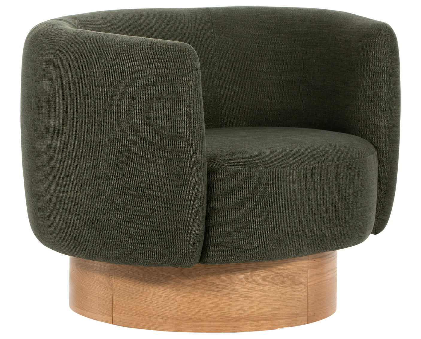 Atlantis Moss Fabric with Natural Oak Veneer | Calista Swivel Chair | Valley Ridge Furniture
