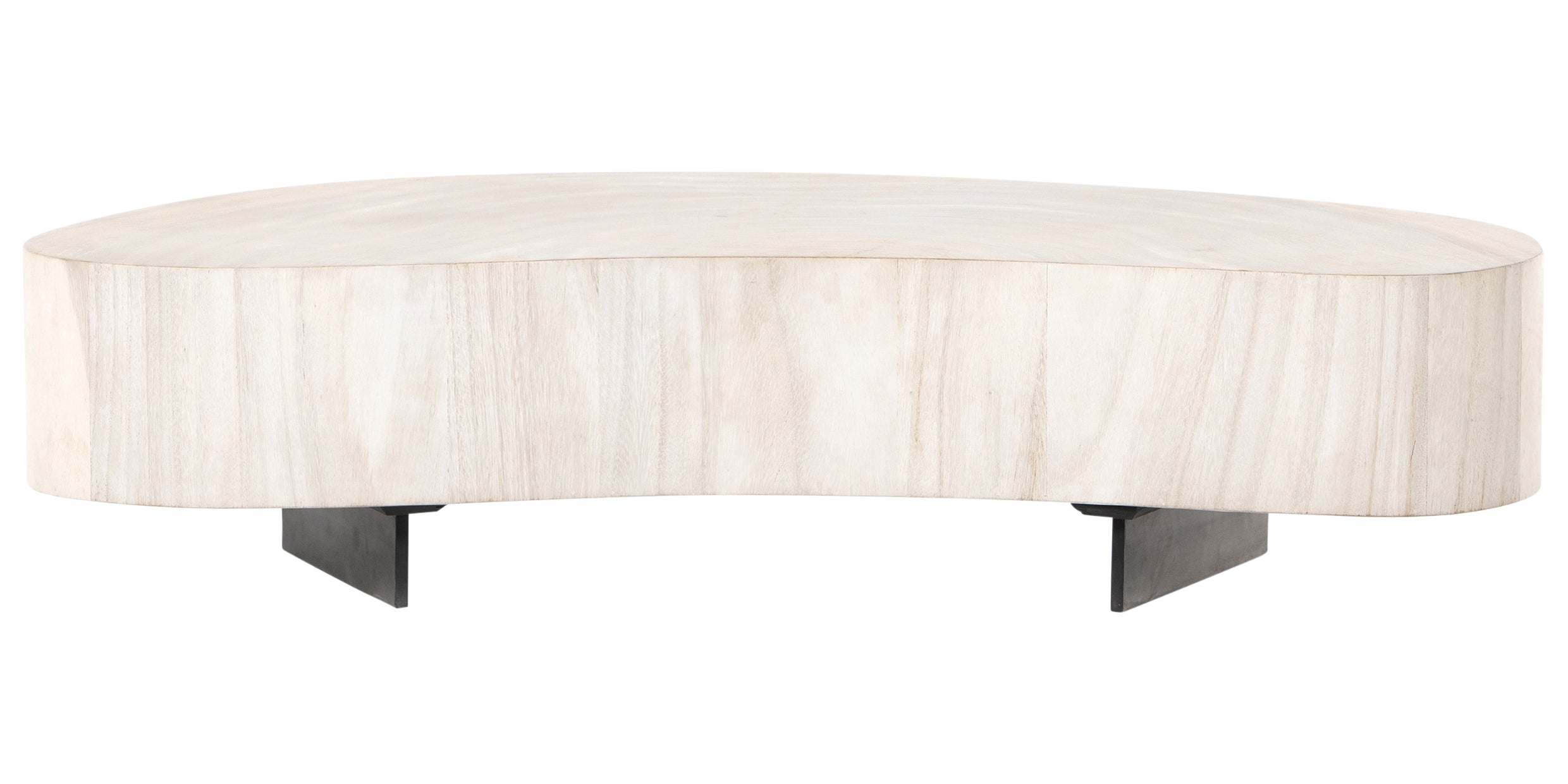 Bleached Guanacaste and Bleached Guanacaste Oyster with Gunmetal Iron (Short Piece) | Avett Coffee Table | Valley Ridge Furniture