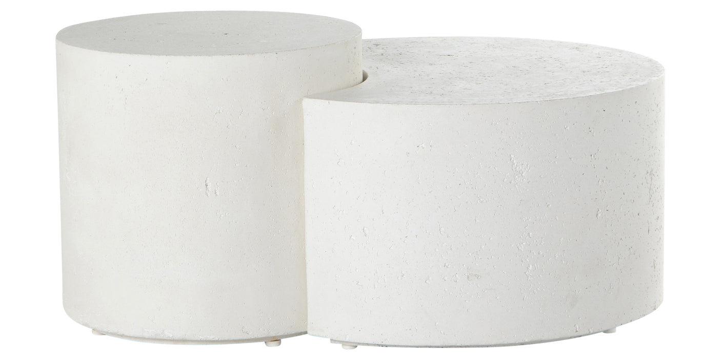 Textured White Concrete | Meza Nesting Coffee Table | Valley Ridge Furniture