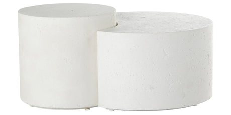 Textured White Concrete | Meza Nesting Coffee Table | Valley Ridge Furniture