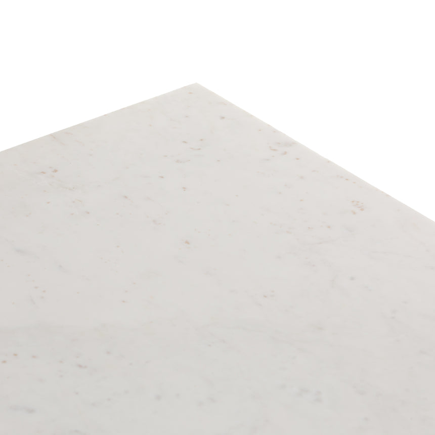 Polished White Marble with Raw Black Aluminum | Terrell Coffee Table | Valley Ridge Furniture