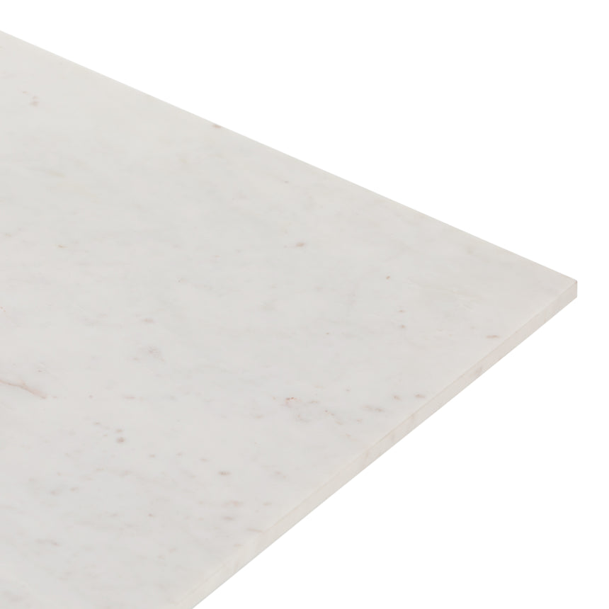 Polished White Marble with Raw Black Aluminum | Terrell Coffee Table | Valley Ridge Furniture