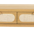 Honey Oak Veneer with Light Natural Cane | Allegra Coffee Table | Valley Ridge Furniture