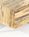 Spalted Primavera with Dark Hammered Iron | Indra Square Coffee Table | Valley Ridge Furniture