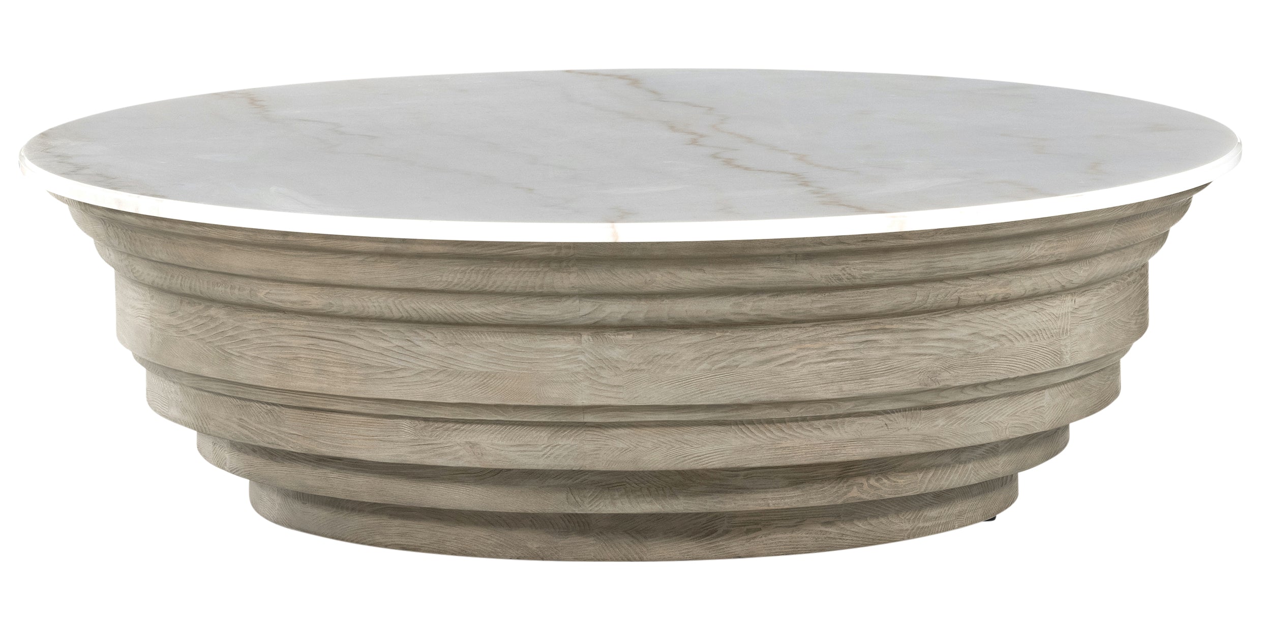 White Marble with Weathered Blonde Pine | Caldwell Stone Coffee Table | Valley Ridge Furniture