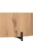 Light Oak Resin with Dark Gunmetal Iron | Eaton Drum Coffee Table | Valley Ridge Furniture