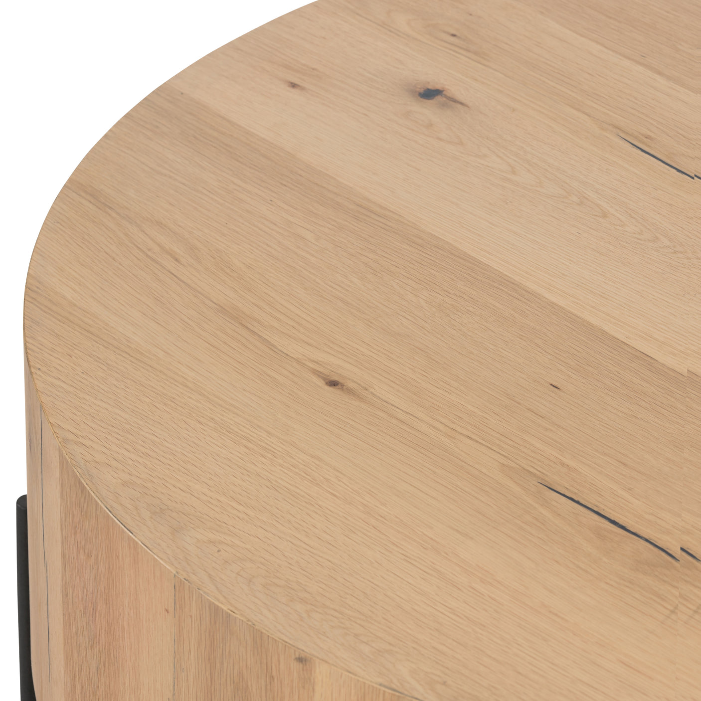 Light Oak Resin with Dark Gunmetal Iron | Eaton Drum Coffee Table | Valley Ridge Furniture