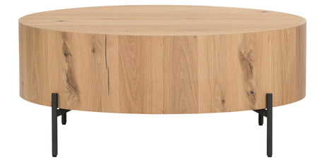 Light Oak Resin with Dark Gunmetal Iron | Eaton Drum Coffee Table | Valley Ridge Furniture