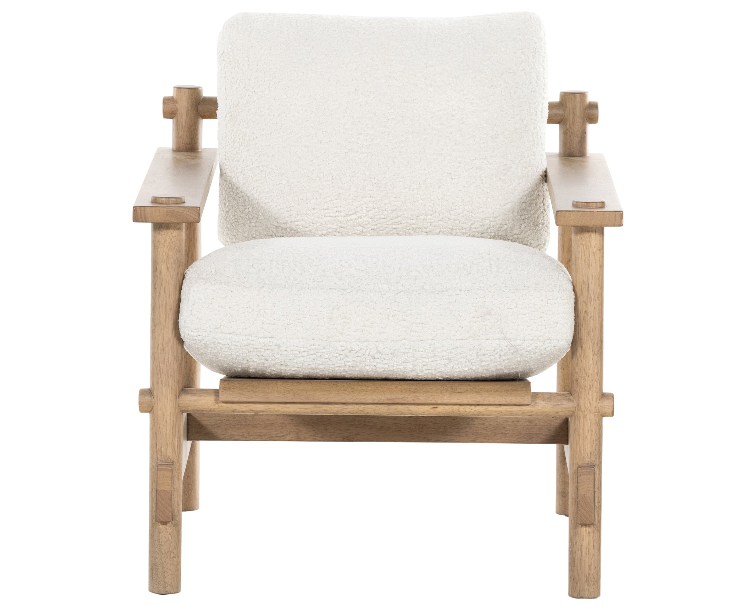 Sheepskin Natural Fabric with Natural Matte Parawood | Hammond Chair | Valley Ridge Furniture