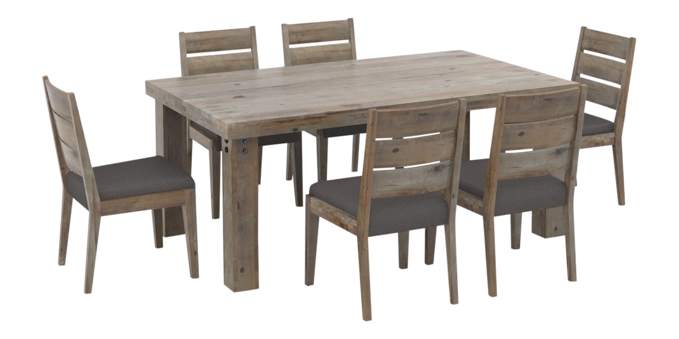 Shadow Birch Wood with Rustic Finish &amp; Canadel Fabric Faux Leather XU | Canadel Loft 4272 PK Dining Set | Valley Ridge Furniture