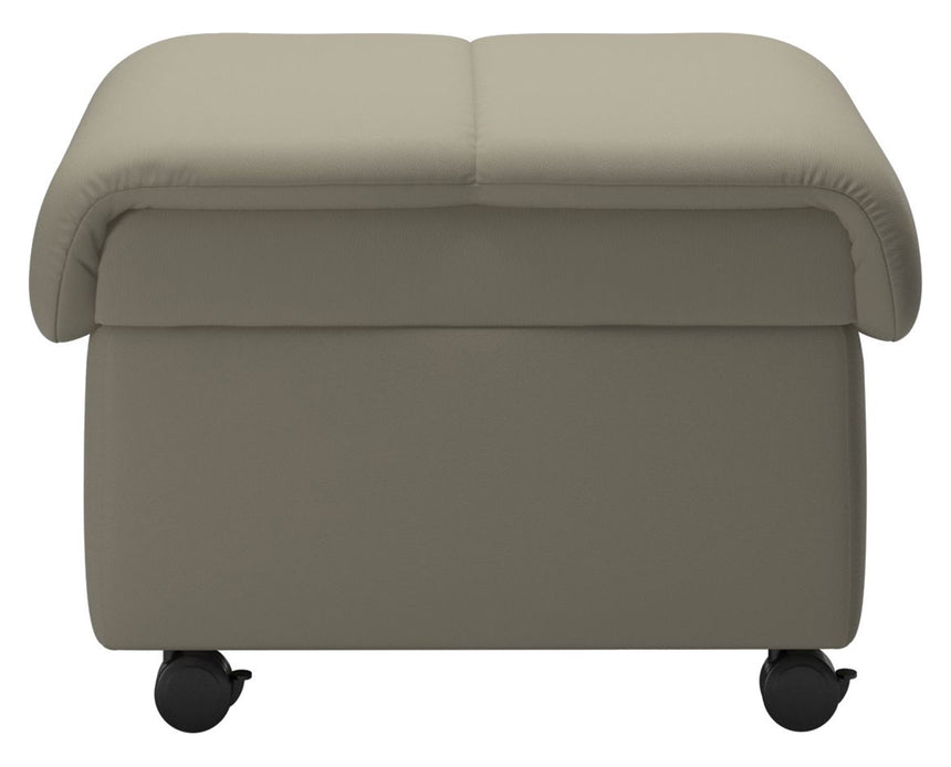 Paloma Leather Light Grey | Stressless Soft Ottoman | Valley Ridge Furniture