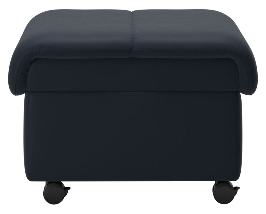 Paloma Leather Oxford Blue | Stressless Soft Ottoman | Valley Ridge Furniture