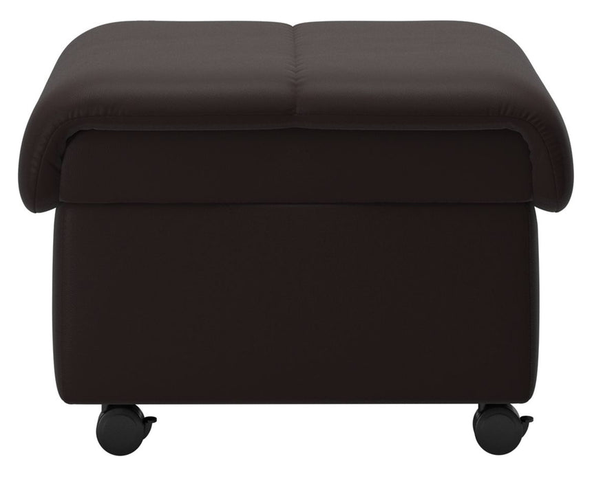 Paloma Leather Chocolate | Stressless Soft Ottoman | Valley Ridge Furniture