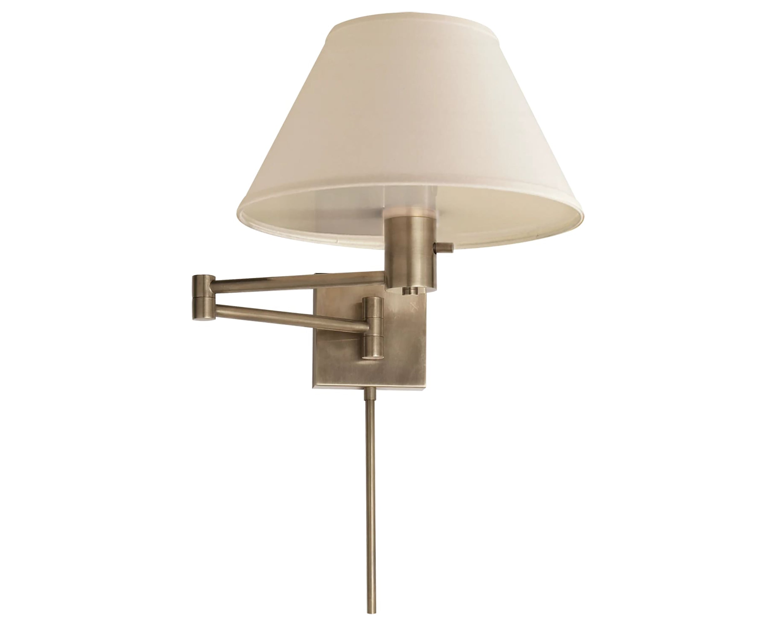 Antique Nickel &amp; Linen | Classic Swing Arm Wall Lamp | Valley Ridge Furniture