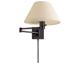 Bronze & Linen | Classic Swing Arm Wall Lamp | Valley Ridge Furniture