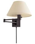 Bronze & Linen | Classic Swing Arm Wall Lamp | Valley Ridge Furniture