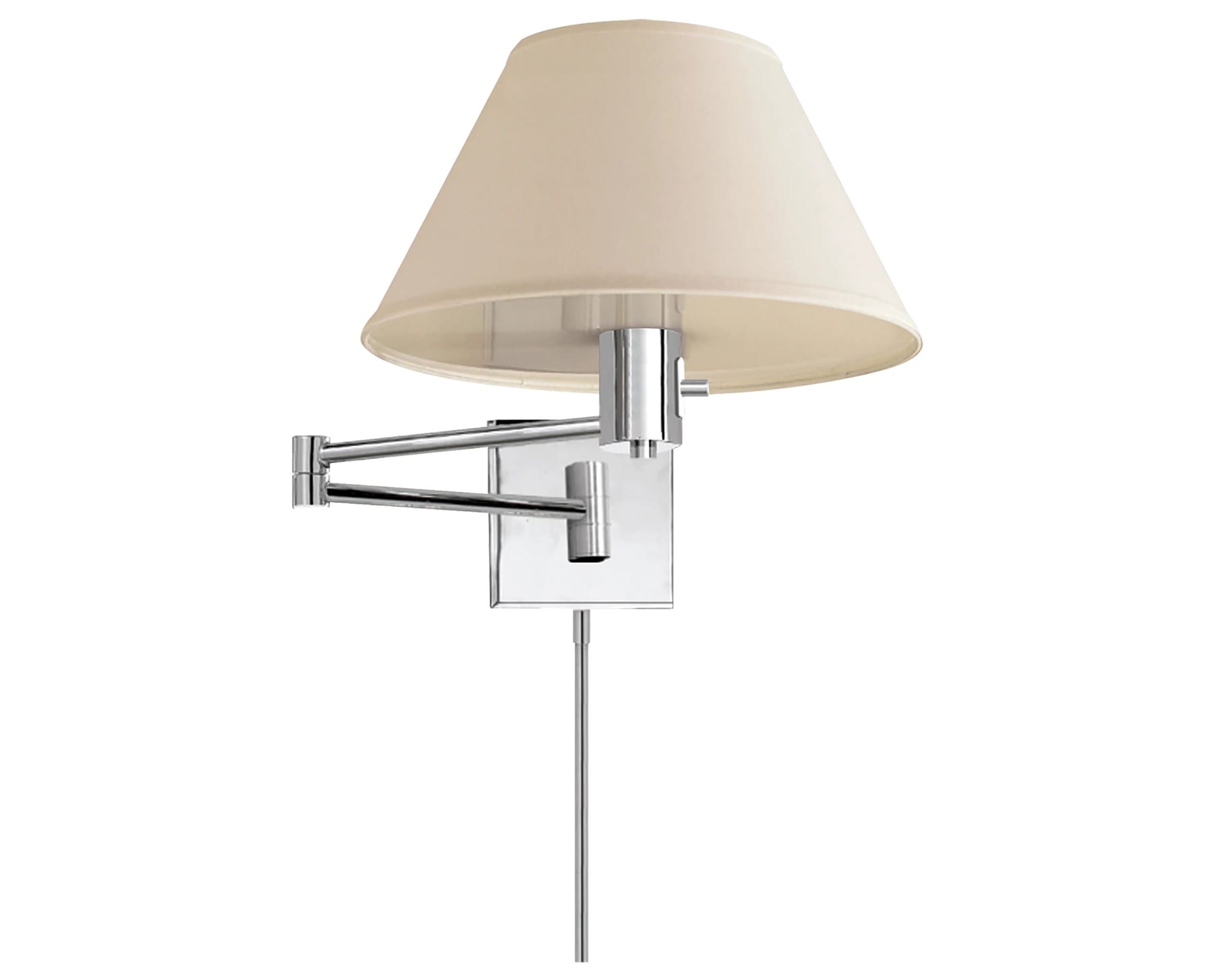Polished Nickel &amp; Linen | Classic Swing Arm Wall Lamp | Valley Ridge Furniture