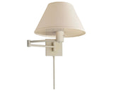 Matte White & Linen | Classic Swing Arm Wall Lamp | Valley Ridge Furniture