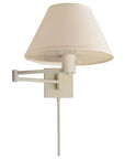 Matte White & Linen | Classic Swing Arm Wall Lamp | Valley Ridge Furniture